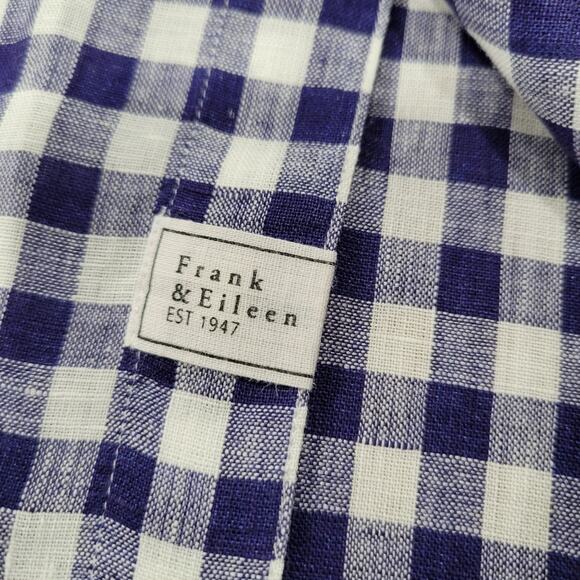 Frank & Eileen Eileen Shirt Relaxed Linen Button Front Gingham Plaid Size XXS - Picture 8 of 10